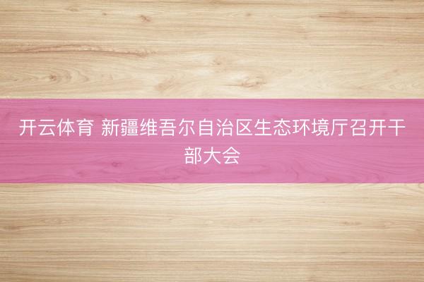 开云体育 新疆维吾尔自治区生态环境厅召开干部大会