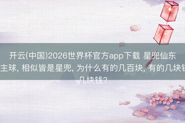 开云(中国)2026世界杯官方app下载 星兜仙东谈主球， 相似皆是星兜， 为什么有的几百块， 有的几块钱?