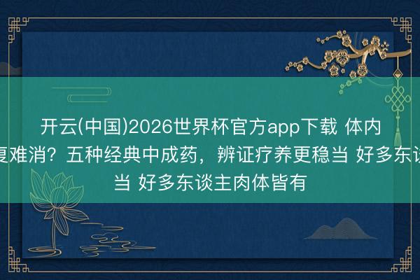 开云(中国)2026世界杯官方app下载 体内慢性炎症反复难消？五种经典中成药，辨证疗养更稳当 好多东谈主肉体皆有