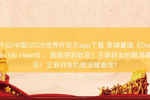 开云(中国)2026世界杯官方app下载 窦靖童唱《Don't Break My Heart》,那英哭到妆花!王菲好友的眼泪藏着啥?